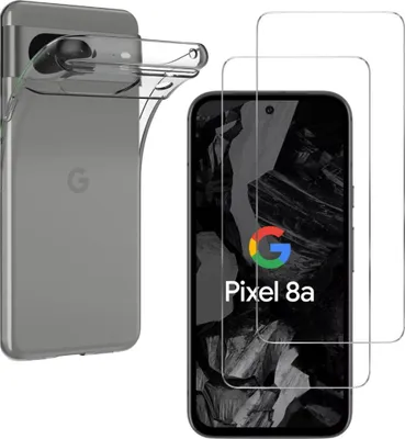 Immagine prodotto di Custodia per Google Pixel 8a con 2 protezioni in vetro temperato Phonillico®