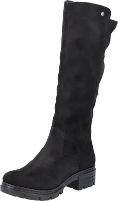 Produktbild von Rieker Damen Stiefel Langschaft samtige Haptik Blockabsatz 76890, Größe:42 EU, Farbe:Schwarz