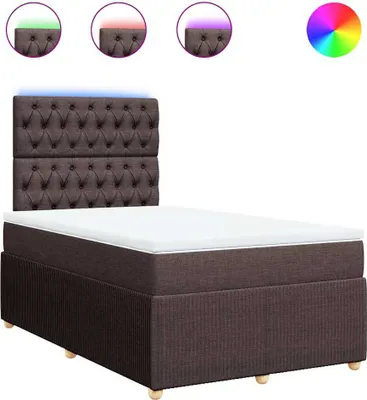 Productafbeelding van vidaXL Boxspringbed met matras, donkerbruin, 120x200 cm, met stoffen bekleding