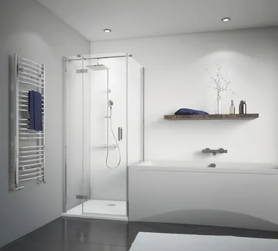 Produktbild von Verkürzte Seitenwand für Drehtür Breuer Panorama 75 cm Klarglas Profilfarbe chrom