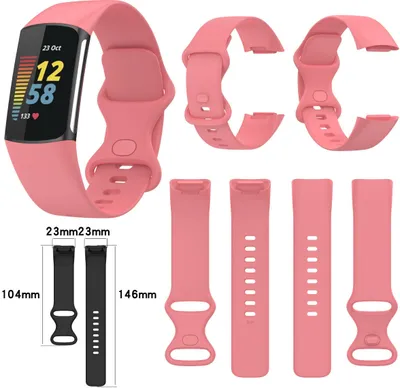 Image de Pour Fitbit Charge 6 / 5 - Bracelet de montre connectée de sport en plastique / silicone, rouge, taille S : L