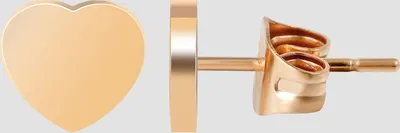 Produktbild von Akzent Edelstahl Ohrstecker mit Herz, IP Gold, goldfarbig