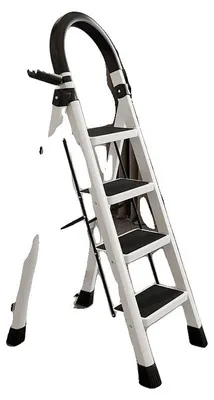 Obrázek produktu pro Skládací žebřík, robustní konstrukce, prostorově úsporný design, 4 příčky