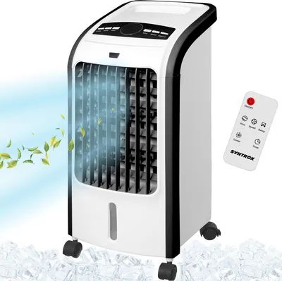 Produktbild von Syntrox Germany Mobiler 4-in-1 Luftkühler mit Fernbedienung – Ventilator, Luftkühler, Luftbefeuchter & Lufterfrischer für Zuhause & Büro