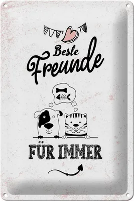 Produktbild von Blechschild Beste Freunde für immer, 30 x 20 cm, Blechschilder Spruch Glück Weisheit