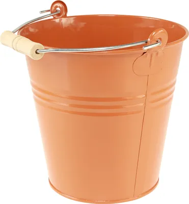 Produktbild von Deko Eimer Metall Übertopf Orangebraun Ø22cm H21,5cm 6L Vintage Blumentopf Pflanzgefäß