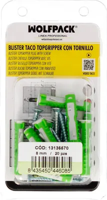 Immagine prodotto di Set di tappi Topgripper in blister con viti Ø 8 mm. 20 pezzi