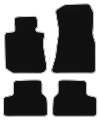 Produktbild von Fußmatten Automatten Velours Schwarz/Silber für BMW i4 G26 2021-2022 Set 4-tlg