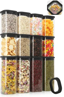 Zdjęcie produktu dla Omgoods - Zestaw 12 pojemników szklanych z pokrywkami
