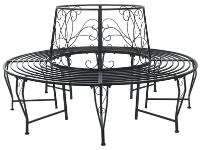 Obrázek produktu pro Stromová lavička 8-Počet míst Ø 160 x 89 cm Ocel Černá Kulatý