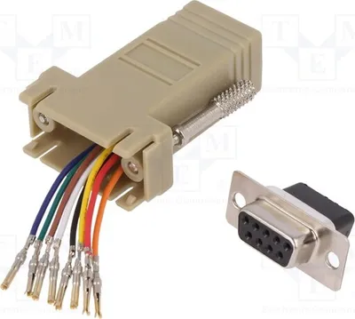 Zdjęcie produktu dla 1 x Adapter D-Sub 9-pin (gniazdo), RJ45 (gniazdo), AK-610516-000-I, kable i adaptery komputerowe