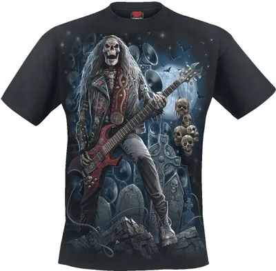 Produktbild von Spiral T-Shirt Herren Grim Rocker schwarz Gothic, Streetwear 100% Baumwolle L