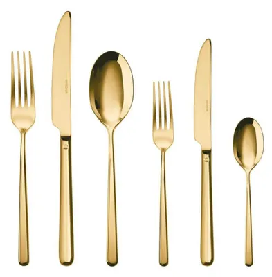 Zdjęcie produktu dla Sambonet Linear Edelstahl/PVD Gold Besteck 36tlg.Vh. S0025-S00017-52713G83/Abverkauf nur solange Vorrat reicht