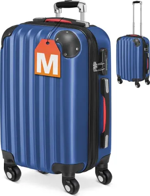 Produktbild von MONZANA® Koffer Handgepäck ABS Hard Case 4 Rollen Teleskopgriff Zahlenschloss Kantenschutz Reisekoffer Hartschalenkoffer Rollkoffer Trolley Navy M
