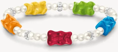 Image de Thomas Sabo - A2153-052-7-L19 - Bracelet - Argent 925 - Femme - Ours doré multicolore - 19cm