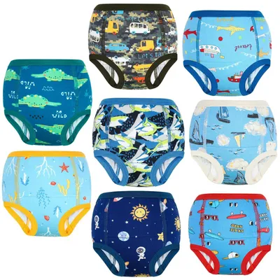 Produktbild von Windeln für Kinder beim Töpfchentraining – Saugfähige Baumwollhose – 10 Stück – Blau