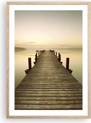 Produktbild von Gerahmtes Poster - Rahmen in heller Eiche - Brücke See - 50x70 cm - Wand Bild - Wanddeko - Wandbilder - Kunstposter - Wandposter - Bilderrahmen - Bilder - Kunstdruck - Wandbild - P2NPA50x70-3625