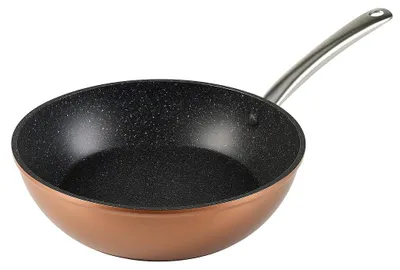 Schmorpfanne 24 cm, geschmiedetes Aluminium, Antihaft, Induktion, kupferfarben