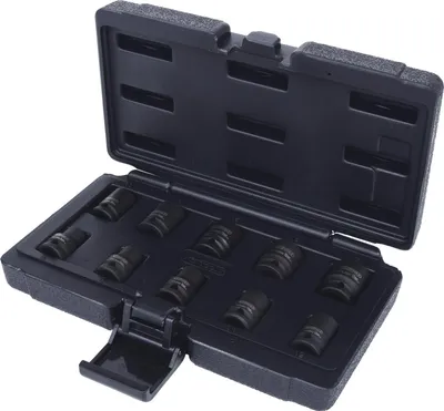 Produktbild von KS Tools 515.0950, Steckschlüssel-Satz, 3/8", 10 Kopf/Köpfe, Chrom-Molybdän-Stahl, ISO 1174, DIN 3121, 1,65 kg