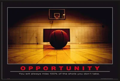 Immagine prodotto di Poster motivazionale - Opportunity + cornice a incastro, Shinsuke® Maxi in plastica nera, lastra in acrilico