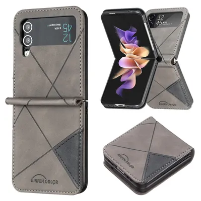 Produktbild von Samsung Galaxy Z Flip4 Kunstleder mit Rautenstruktur Schutz Cover Etuis Muster