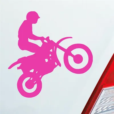 Produktbild von Auto Aufkleber Motorcross Motorrad Bike Tuning 10x9 cm Pink Sticker Heckscheibenaufkleber