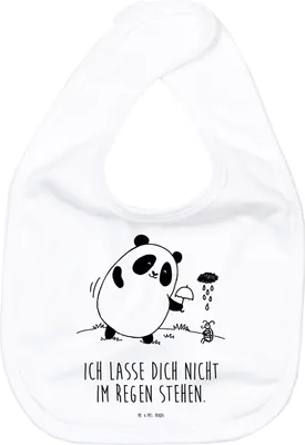 Produktbild von Mr. & Mrs. Panda Schlabberlatz Panda Zusammenhalt - Weiß - Geschenk, Baumwoll Lätzchen, Für Babys, Kinderlätzchen, Sabber, Babylätzchen