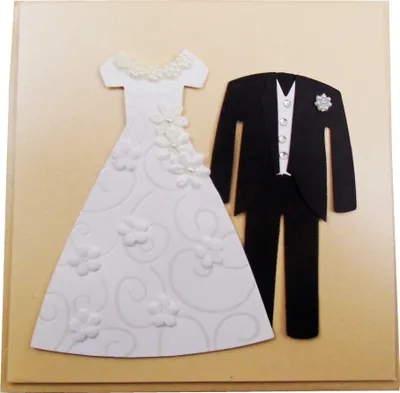 Produktbild von DeCoArt Schlichte Umschlagkarte Hochzeitspaar Brautpaar Zur Hochzeit zum Selberbeschreiben 15 x 15 cm
