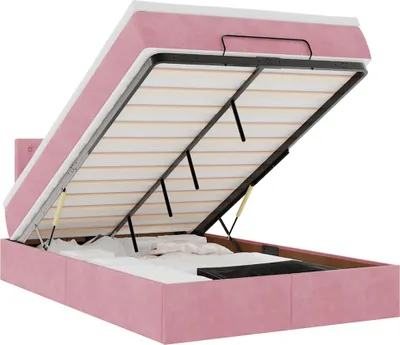Immagine prodotto di vidaXL Ottomana con materasso rosa 120x190 cm in velluto