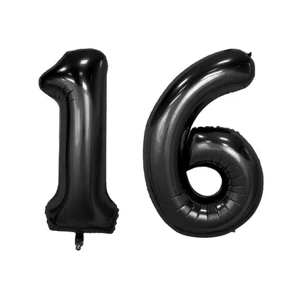 Produktbild von Set -Folienballon - Schwarz/40inch - 1 + 6