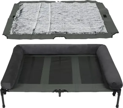 Obrázek produktu pro Vyvýšený pelíšek pro psy, celoroční použití, odnímatelný okraj, šedý, XXL (130x90x28cm)