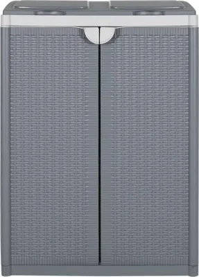 Produktbild von vidaXL Mülleimer mit 2 Klappen Grau 65x45x88 cm PP