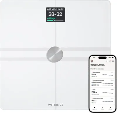 Produktbild von Withings Body Comp WLAN-Personenwaage mit BIA und Körperzusetzungsanalyse