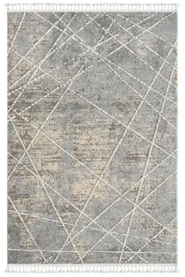 Zdjęcie produktu dla MY-RUG Dywan, dywan, dywan z krótkim włosiem Aanya, 290x200, beżowy, wzór 3D, z frędzlami, prostokątny