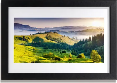 Produktbild von Bild 30x20 MDF-Rahmen Wandkunst Feld Nebel Mountain Nature
