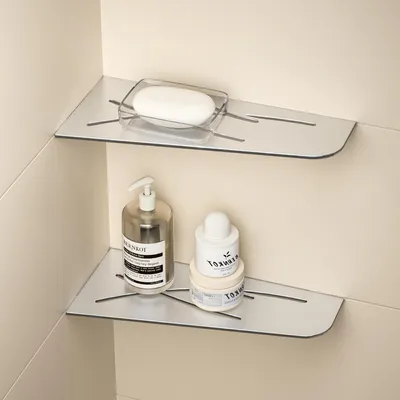 Productafbeelding van Hoekige Doucheplank zonder Boren van RVS voor Badkamer