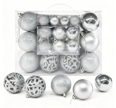 Weihnachtskugeln 50er Set, Kunststoff, 3/4/6 cm, rot