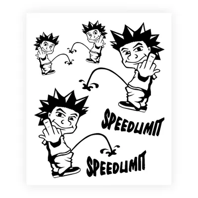 Produktbild von Sticker Aufkleber Speed Limit Schwarz 14 x 16 cm