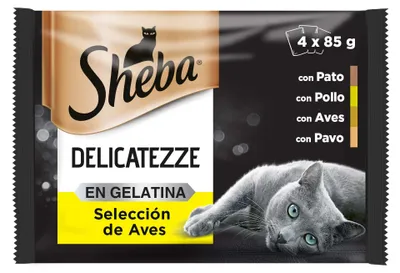 Productafbeelding van Sheba Delicatezze, natvoer voor katten, vogelselectie in gelatine, vis, multipack