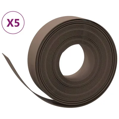 Produktbild von Rasenkanten 5 Stk. Braun 10 m 15 cm Polyethylen