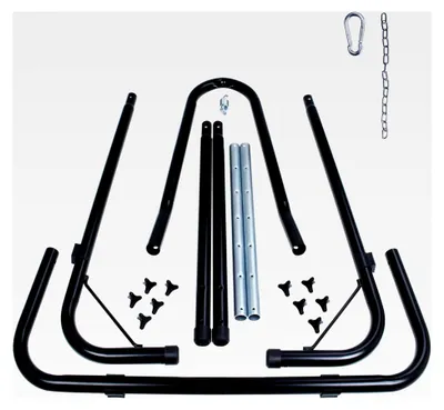 Produktbild von Hängesesselgestell mit 240 kg Tragkraft – höhenverstellbar von 196 bis 226 cm, wetterfest und stabil, für Hängesessel/Hängestuhl, modernes Design, einfache Montage