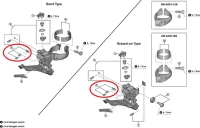 Image de Vis de butée SHIMANO pour dérailleur avant FD-U6030, avec plaque - réglage précis de...