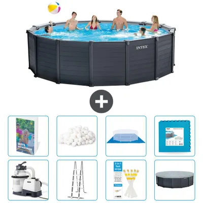 Produktbild von Graphite Panel Pool Rund - 478x124 cm - 9-teilig  S681