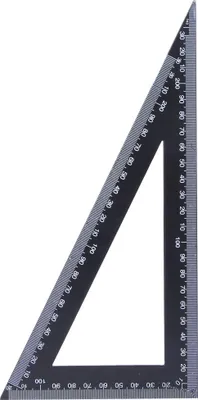 Produktbild von Dreiecklineal aus hochkohlenstoffhaltigem Stahl, 90¡ã-Winkel, Messwerkzeug für Holzbearbeitung, 120 x 300 mm