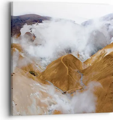 Produktbild von Bild auf Leinwand - Leinwandbild - Einteilig - Berge Wolken Landschaft - 40x40cm - Wand Bild - Wanddeko - Wandbilder - Leinwanddruck - Bilder - Wanddekoration - Leinwand bilder - AC40x40-4711