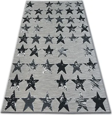 Produktbild von Teppich LISBOA 27219/956 Stern Schwarz Schwarz 80x150 cm