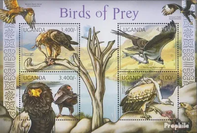 Produktbild von Briefmarken Uganda 2012 Mi 2790-2793 Kleinbogen (kompl.Ausg.) postfrisch Greifvögel