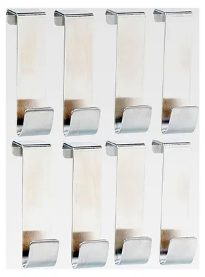 Produktbild von Türgarderobe: 8er-Set Universal-Türhaken aus Edelstahl