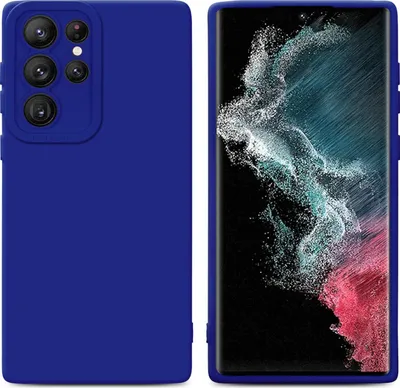 Produktbild von Cadorabo Hülle für Samsung Galaxy S22 ULTRA Schutz Hülle in Blau TPU Silikon Etui Case Handyhülle