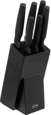 Produktbild von Block 6 messer schwarz  - 5 five simply smart